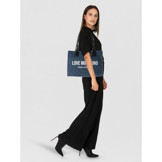 Love Moschino Denim Signature Love Shopper Tasche 35 cm