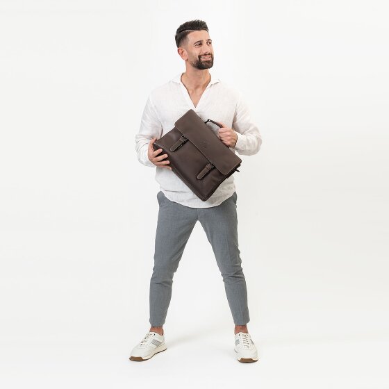 Farmhood Nashville Aktentasche XXL 3 Fächer Leder 39 cm