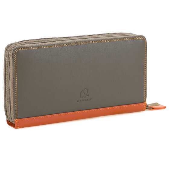 Mywalit Large Double Zip Around Purse Geldbörse Leder 18 cm