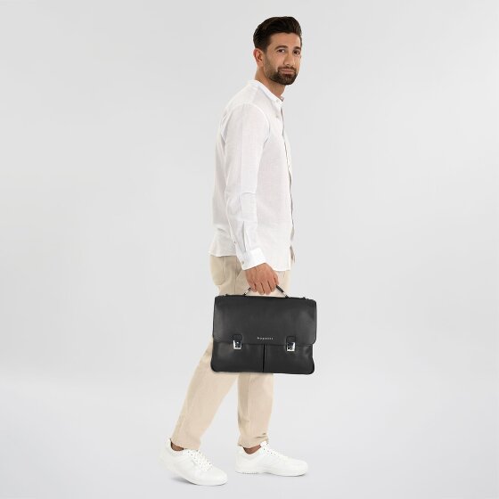 bugatti Valencia Aktentasche XL Leder 3-Hauptfächer 43 cm Laptopfach