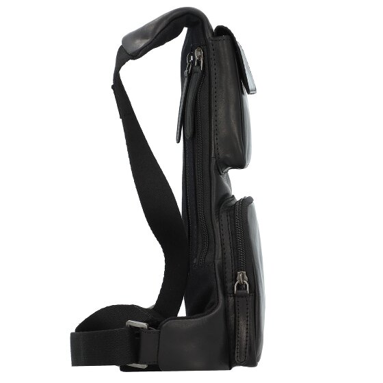 Greenburry Pure Black Sling Bag Leder 30 cm