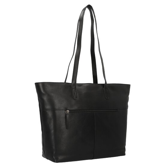 Greenburry Pure Black Shopper Tasche Leder 35 cm Laptopfach