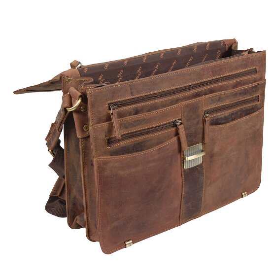 Greenburry Vintage Aktentasche Leder 38 cm mit 2 Hauptfächern