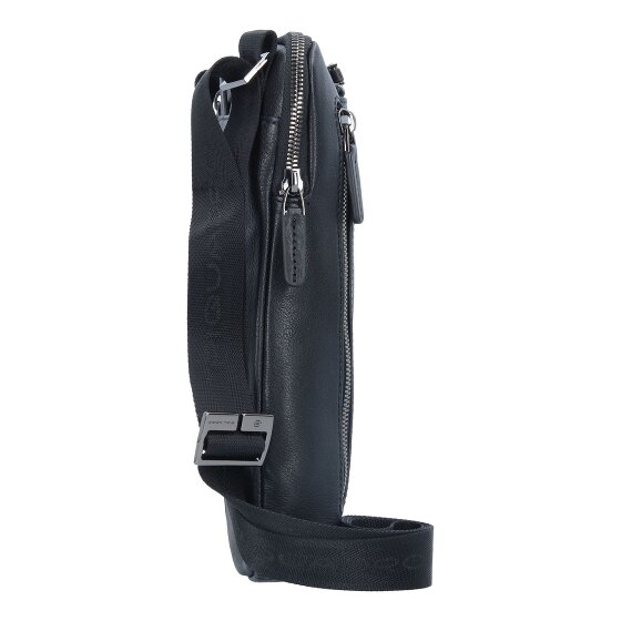 Piquadro Black Square Umhängetasche Leder 23 cm
