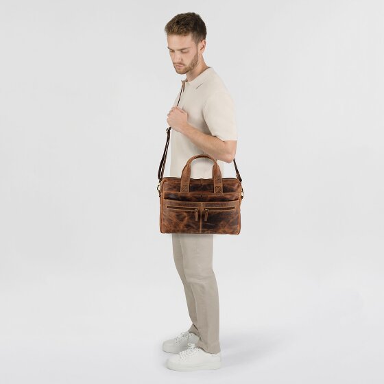 Greenburry Vintage Aktentasche Leder 38 cm Laptopfach