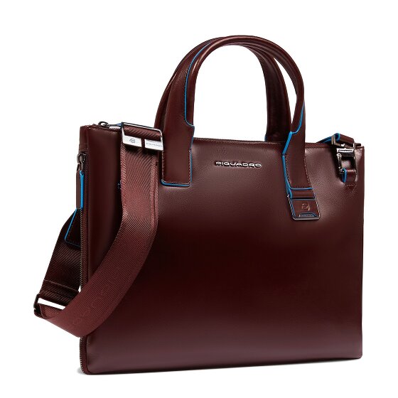 Piquadro Blue Square Shopper Tasche Leder 38 cm Laptopfach mit Dehnfalte