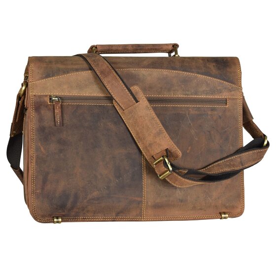 Greenburry Vintage Aktentasche Leder 40 cm Laptopfach