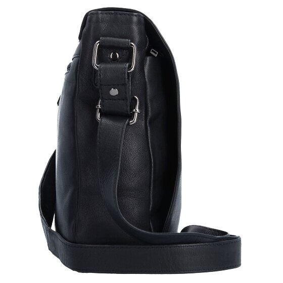 Greenland Nature Black Nappa Messenger Leder 38 cm