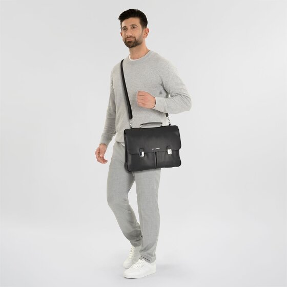 bugatti Valencia Aktentasche XL Leder 3-Hauptfächer 43 cm Laptopfach