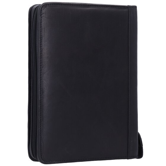 Greenland Nature Black Nappa Ringmappe Leder 33 cm