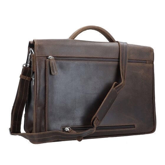 Plevier Vintage Oxford Aktentasche RFID Schutz Leder 40 cm Laptopfach