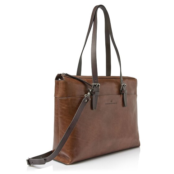 Castelijn & Beerens Rien Schultertasche RFID Schutz Leder 40 cm Laptopfach