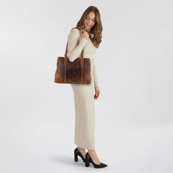 Greenburry Vintage Shopper Tasche Leder 37 cm Laptopfach