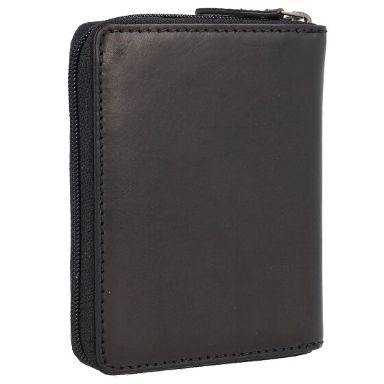Greenburry Pure Black Geldbörse RFID Schutz Leder 10.5 cm