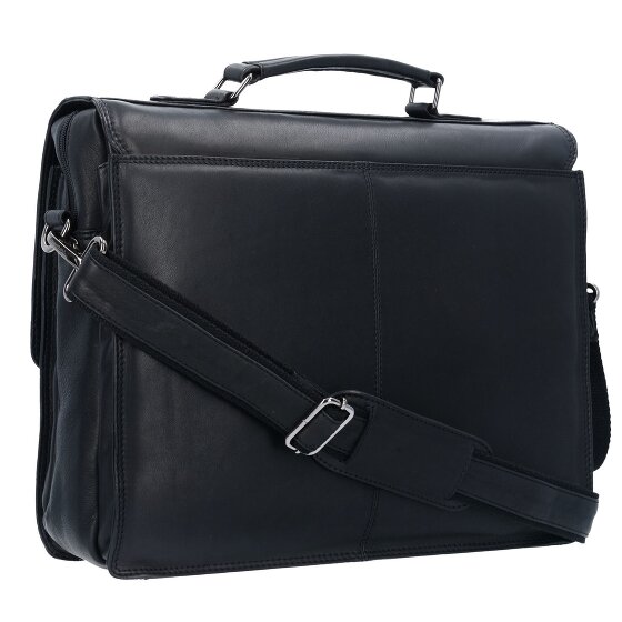 Greenland Nature Black Nappa Aktentasche Leder 40 cm Laptopfach