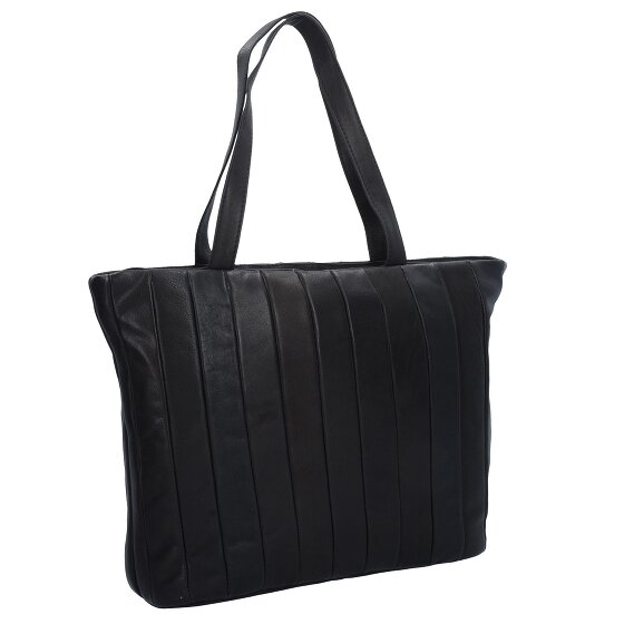 Greenland Nature Black Nappa Shopper Tasche Leder 37 cm
