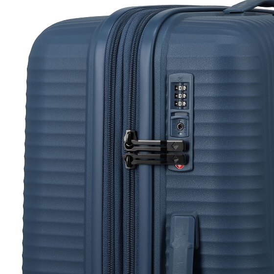 Travelite Air Stripe 4 Rollen Trolley M 66 cm mit Dehnfalte