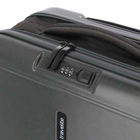 Travelite Basics 4 Rollen Kabinentrolley 55 cm mit Dehnfalte
