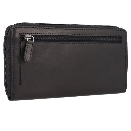 Greenburry Pure Black Geldbörse RFID Schutz Leder 19.5 cm