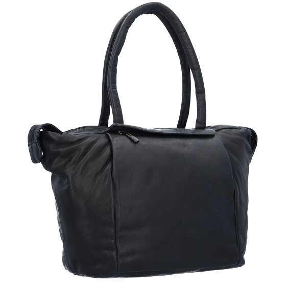 Greenland Nature Black Nappa Shopper Tasche Leder 33 cm