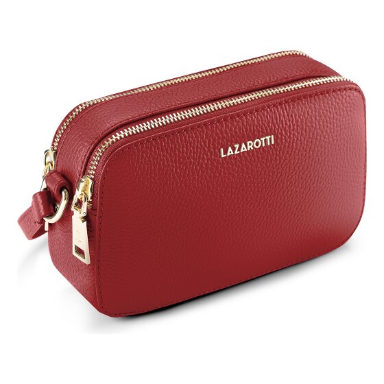 Lazarotti Bologna Leather Umhängetasche Leder Small Double-Zip 18 cm