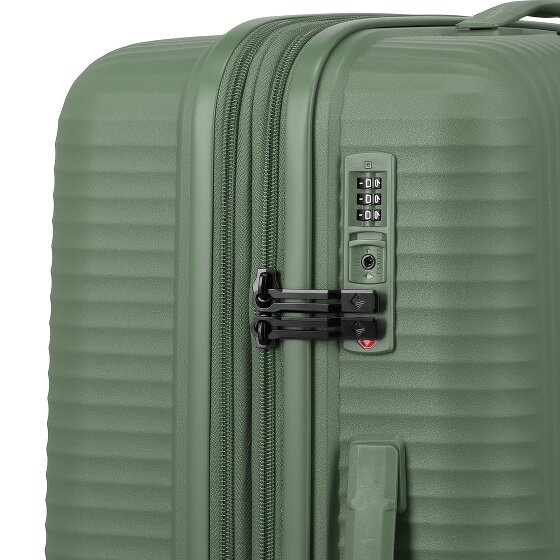 Travelite Air Stripe 4 Rollen Trolley M 66 cm mit Dehnfalte