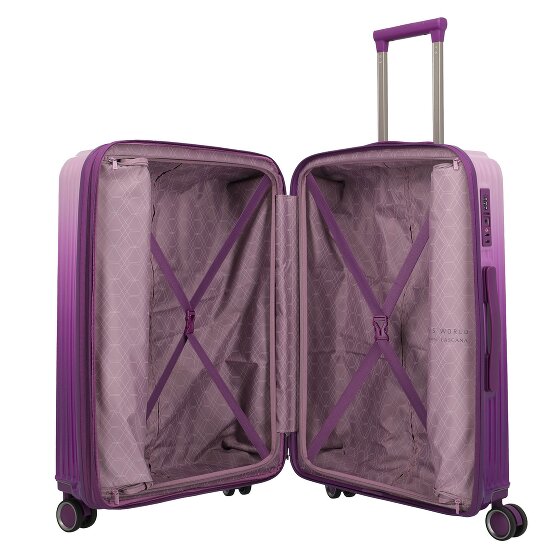 Travelite Lascana Edition 4 Rollen Trolley M 65 cm mit Dehnfalte