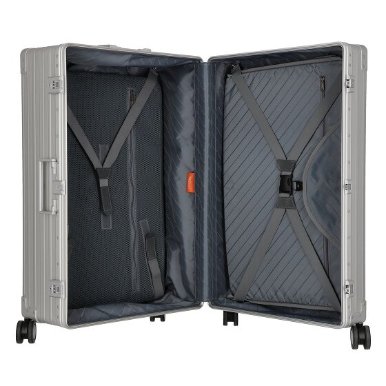 Aleon Traveler Macro 4-Rollen Trolley Aluminium 77 cm mit Kleidersack