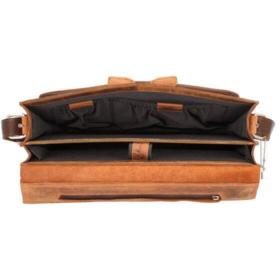 Plevier Retro Darwin Aktentasche Leder 41 cm Laptopfach