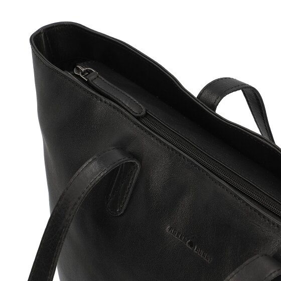 Greenburry Pure Black Shopper Tasche Leder 35 cm Laptopfach