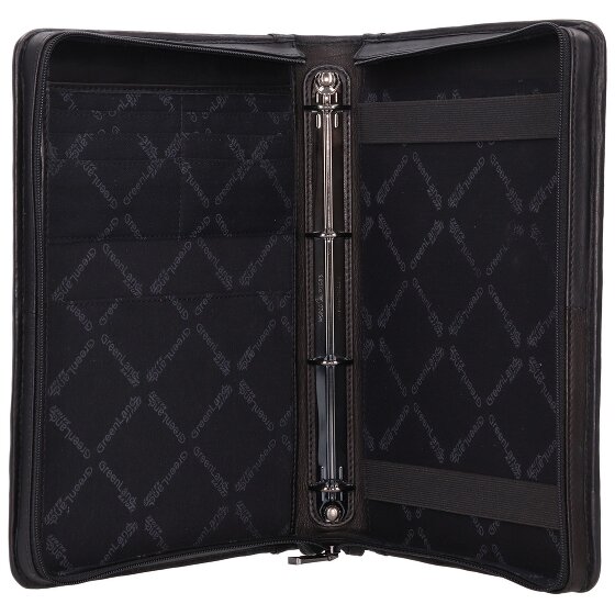 Greenland Nature Black Nappa Ringmappe Leder 33 cm