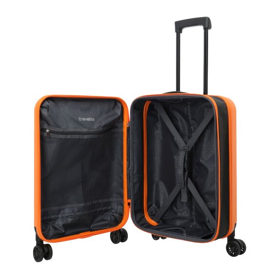 Travelite Basics 4 Rollen Kabinentrolley 55 cm mit Dehnfalte