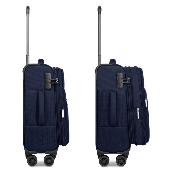 bugatti Valencia Soft 4 Rollen Kabinentrolley S 55 cm mit Dehnfalte