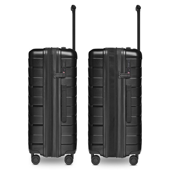Bergpfeil Travel 4 Rollen Kofferset 3-teilig mit Dehnfalte