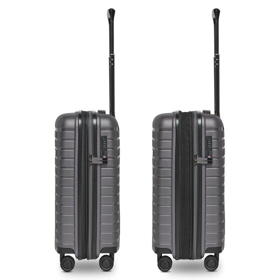 Pactastic Collection 04 THE CABIN + 4 Rollen Kabinentrolley S 55 cm mit Dehnfalte