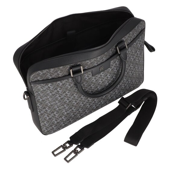Tommy Hilfiger TH Monogram Aktentasche Leder 40 cm Laptopfach Tommy Hilfiger TH Monogram Aktentasche Leder 40 cm Laptopfach
