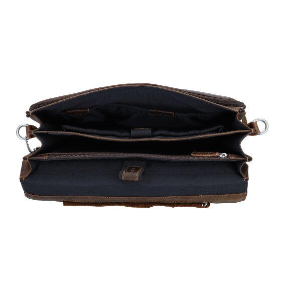 Plevier Vintage Oxford Aktentasche RFID Schutz Leder 40 cm Laptopfach