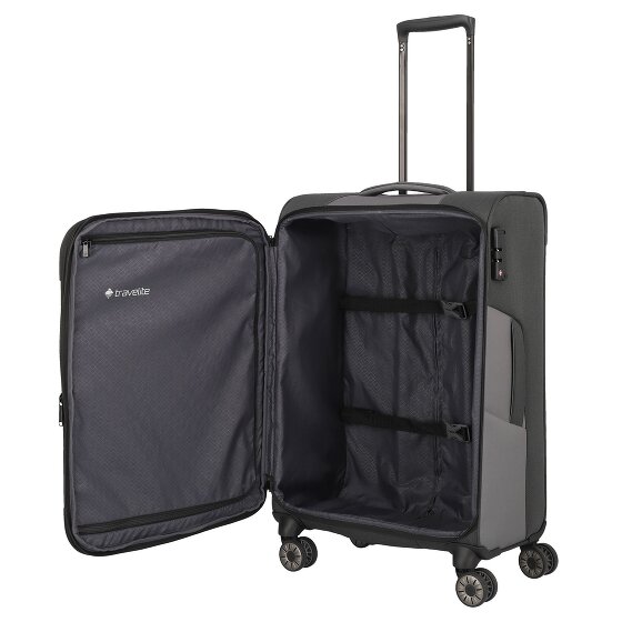 Travelite Viia 4 Rollen Kofferset 4-teilig mit Dehnfalte