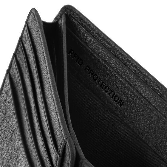 Redolz Leather Essentials QF Geldbörse RFID Leder 12 cm ausklappbar mit Reißverschlussfach