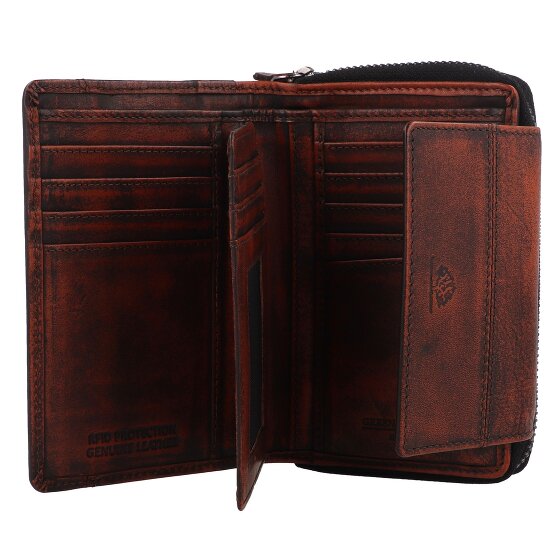 Greenburry Destressed Geldbörse RFID Schutz Leder 13.5 cm