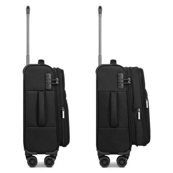 bugatti Valencia Soft 4 Rollen Kabinentrolley S 55 cm mit Dehnfalte