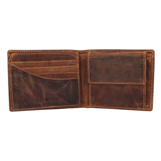 Greenburry Vintage Geldbörse mit Fisch-Prägung Leder 12 cm