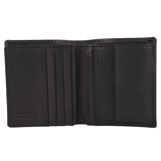 Greenburry Pure Black Geldbörse RFID Schutz Leder 11 cm