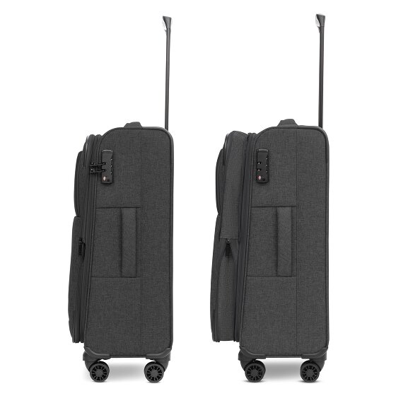 Redolz Essentials 12 THREE SET 4 Rollen Kofferset 3-teilig mit Dehnfalte