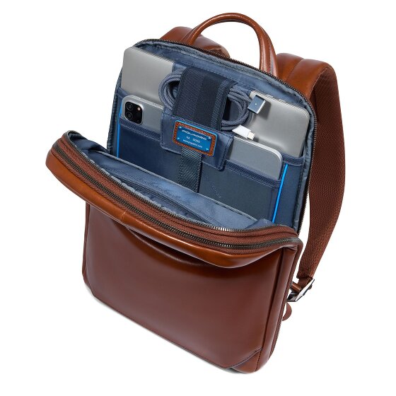 Piquadro Blue Square Daypack RFID Schutz Leder 37 cm Laptopfach