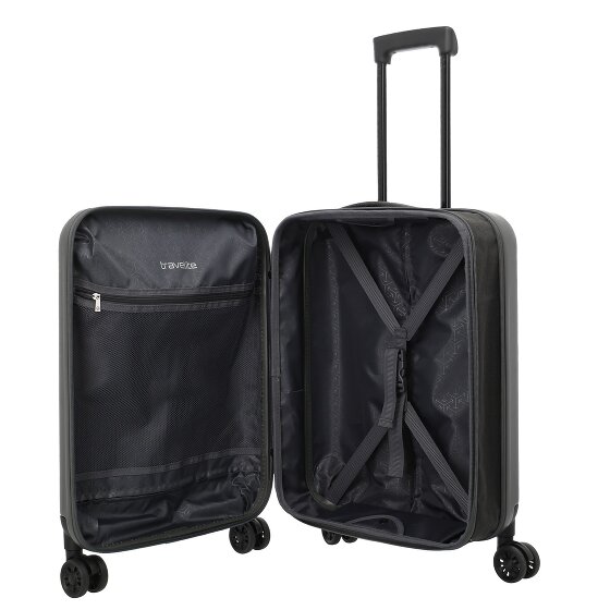 Travelite Basics 4 Rollen Kabinentrolley 55 cm mit Dehnfalte