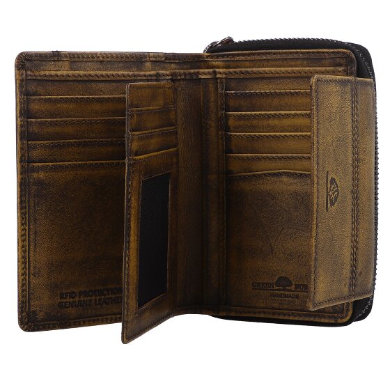 Greenburry Destressed Geldbörse RFID Schutz Leder 13.5 cm