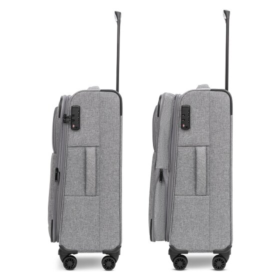 Redolz Essentials 12 THREE SET 4 Rollen Kofferset 3-teilig mit Dehnfalte