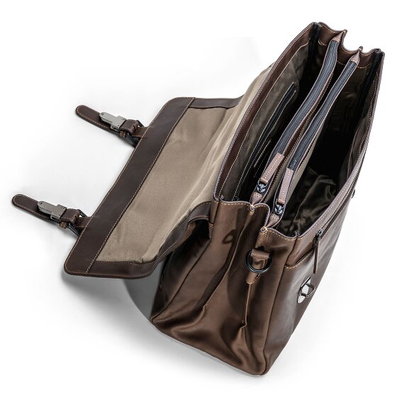 Farmhood Nashville Aktentasche XXL 3 Fächer Leder 39 cm