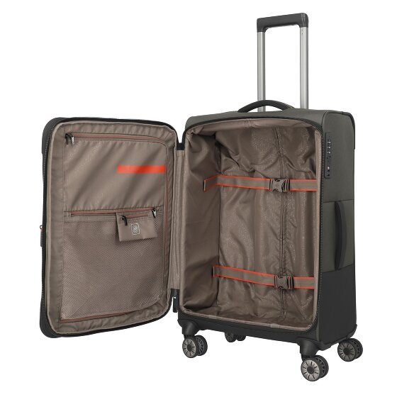 Travelite Crosslite 4 Rollen Trolley M 66 cm mit Dehnfalte